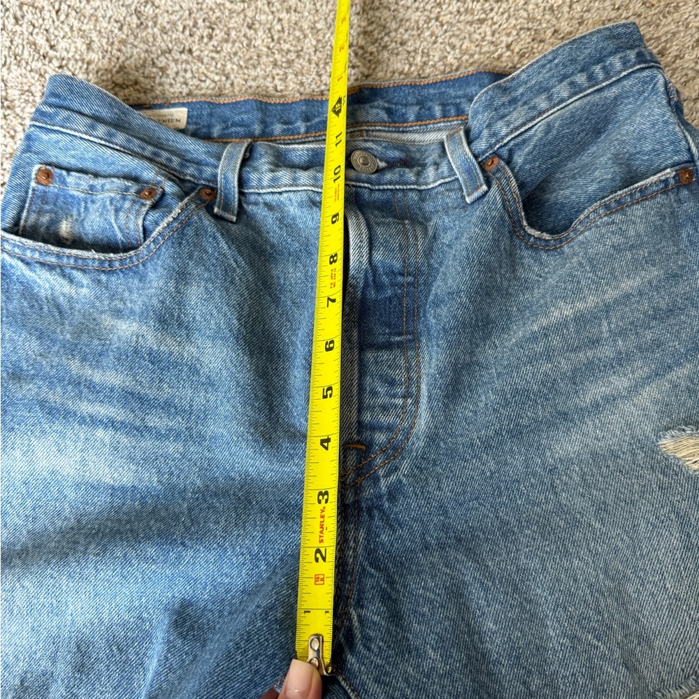 Levi’s 501 Premium Distressed Jeans W29 L30 High Rise Boyfriend Straight Leg‎ - Picture 7 of 9